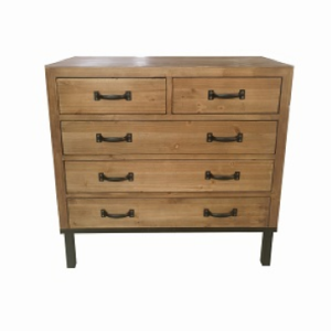 קומודה עץ בשילוב מתכת