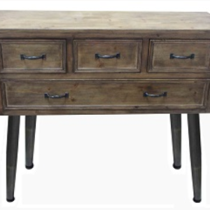 קומודה ארבעה מגירות עץ טבעי