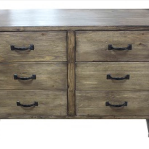 קומודה שישה מגירות עץ טבעי