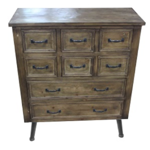 קומודה שמונה מגירות עץ טבעי