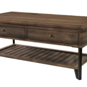 קומודה זוג מגירות ומדף עץ טבעי