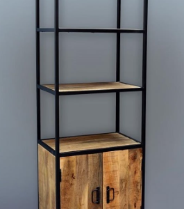 ספרייה אחסון משולב עץ מנגו