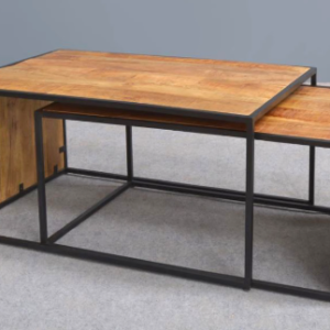 סט שתי שולחנות מלבניים עץ מנגו