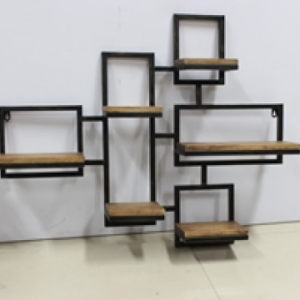 סט מדפים מעוצב עץ מנגו וברזל