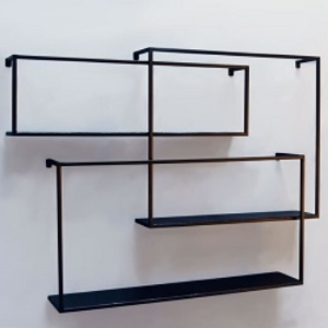 סט מדפים ברזל שחור