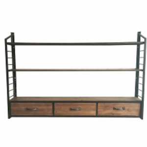 מדף עם מגירות עץ מנגו