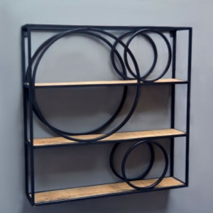 שלישיית מדפים עיגולים עץ מנגו