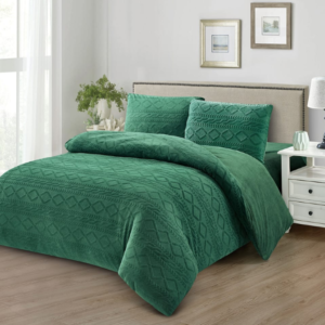 סט מצעים חורפי ירוק זית